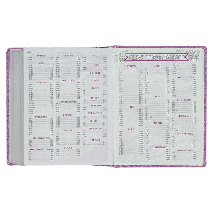 Purple Glitter My Creative Bible for Girls - an ESV Journaling Bible By Amanda Cowles