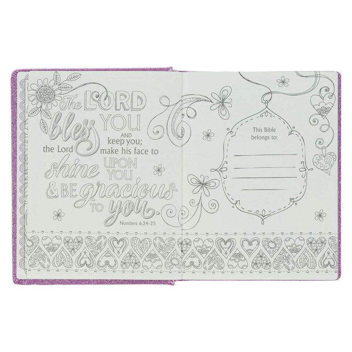 Purple Glitter My Creative Bible for Girls - an ESV Journaling Bible By Amanda Cowles