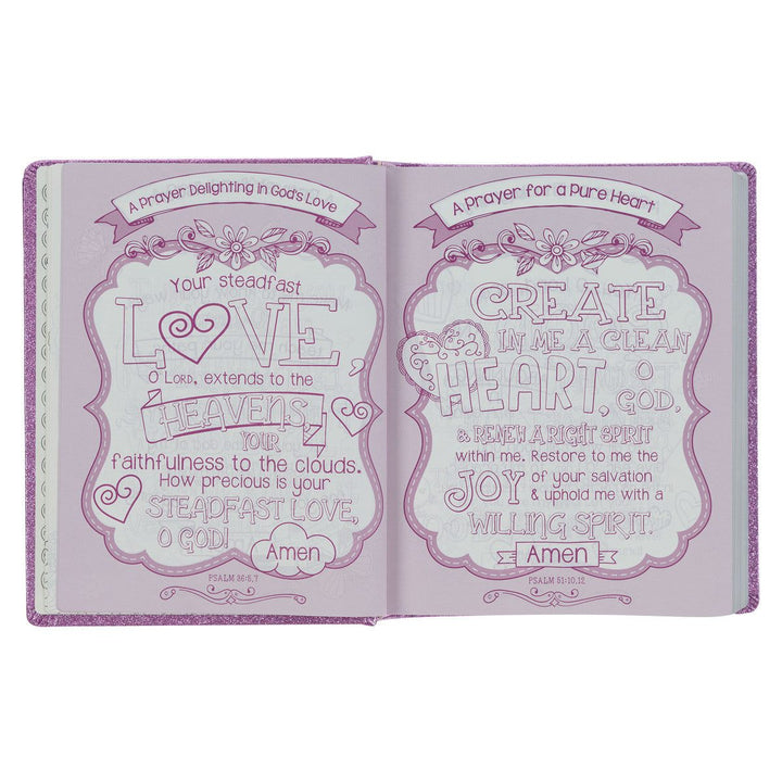 Purple Glitter My Creative Bible for Girls - an ESV Journaling Bible By Amanda Cowles