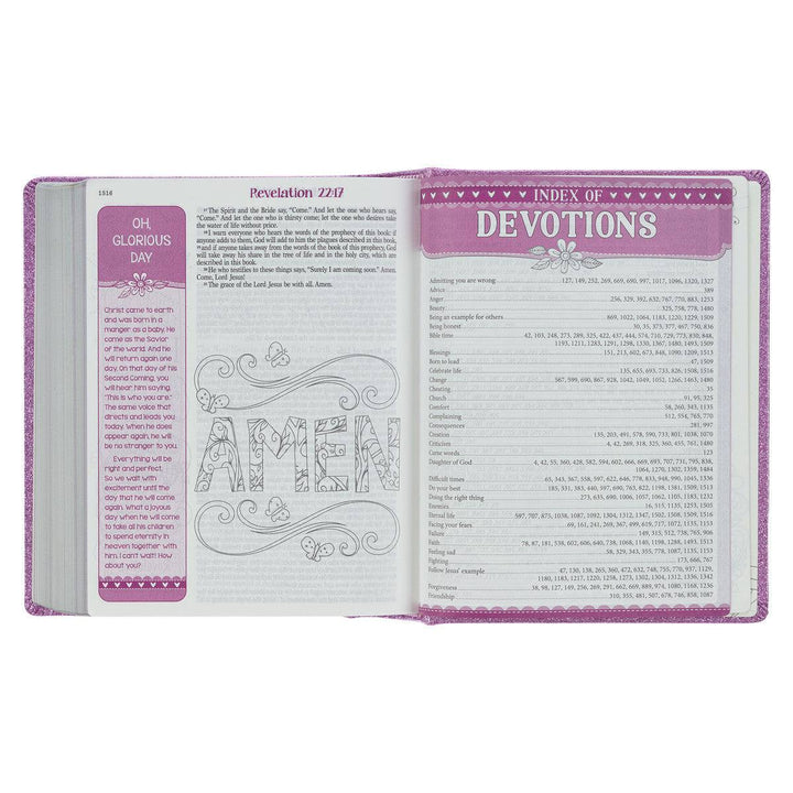 Purple Glitter My Creative Bible for Girls - an ESV Journaling Bible By Amanda Cowles