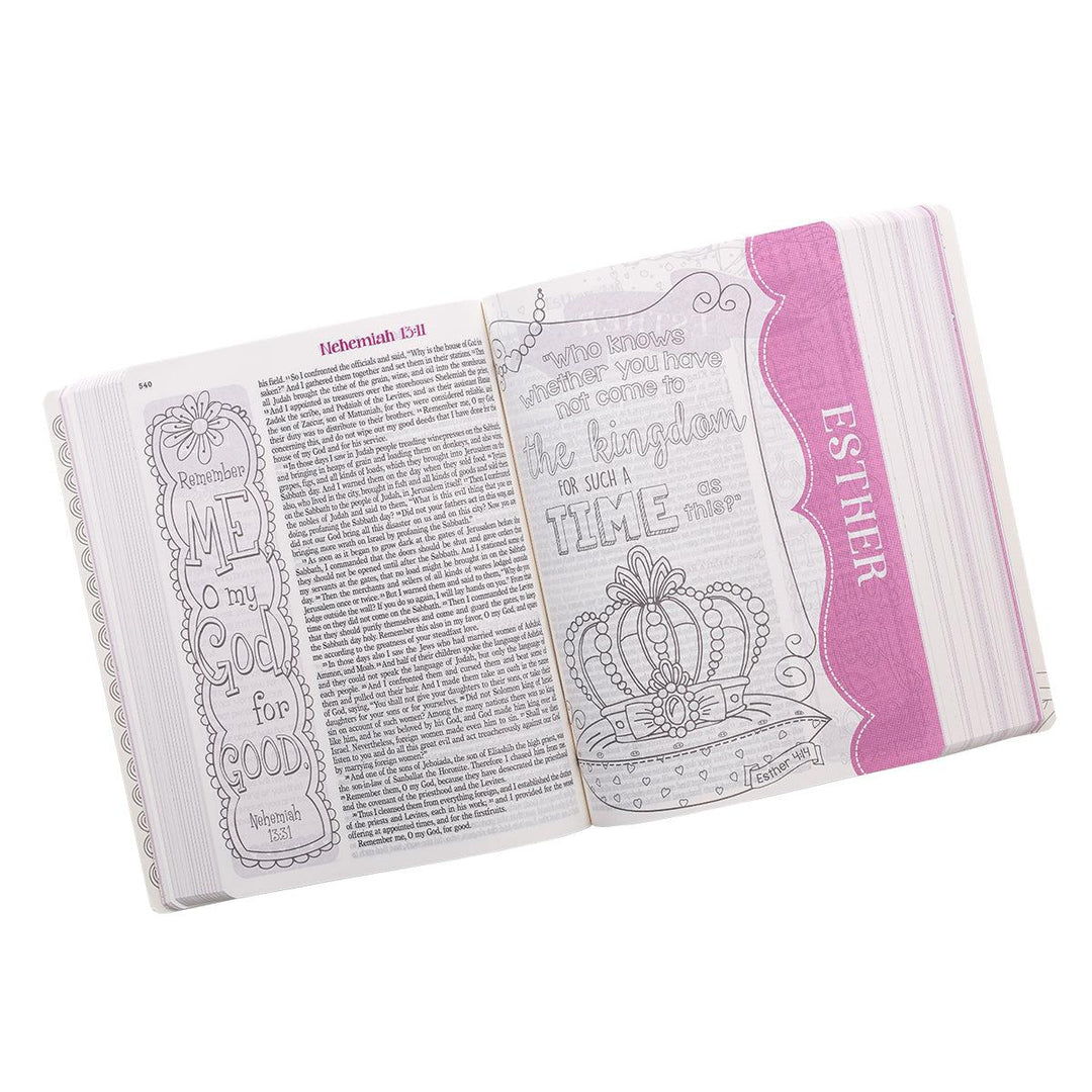 Pink Floral Heart Flexcover My Creative Bible for Girls - an ESV Journaling Bible BY AMANDA COWLES