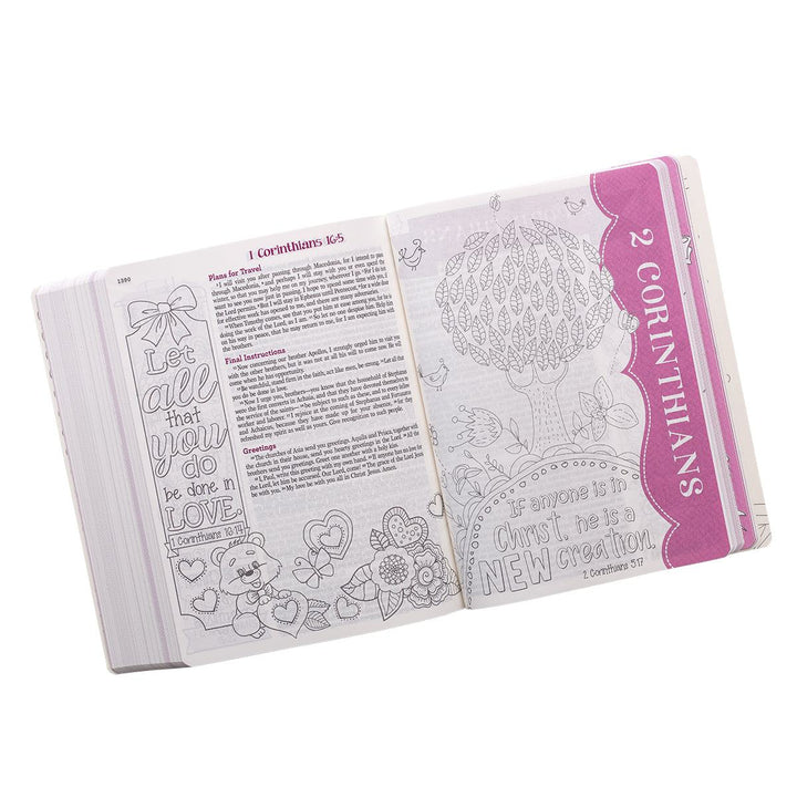 Pink Floral Heart Flexcover My Creative Bible for Girls - an ESV Journaling Bible BY AMANDA COWLES
