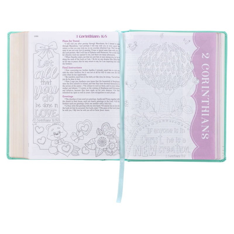 Teal Butterfly Hardcover My Creative Bible for Girls - an ESV Journaling Bible