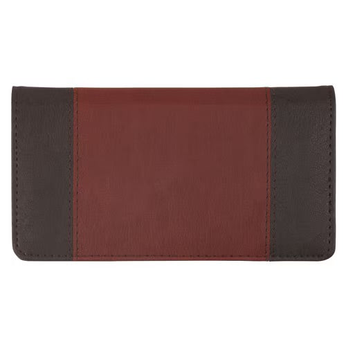 Have Made You Walnut Brown and Brick-red Faux Leather Checkbook Wallet