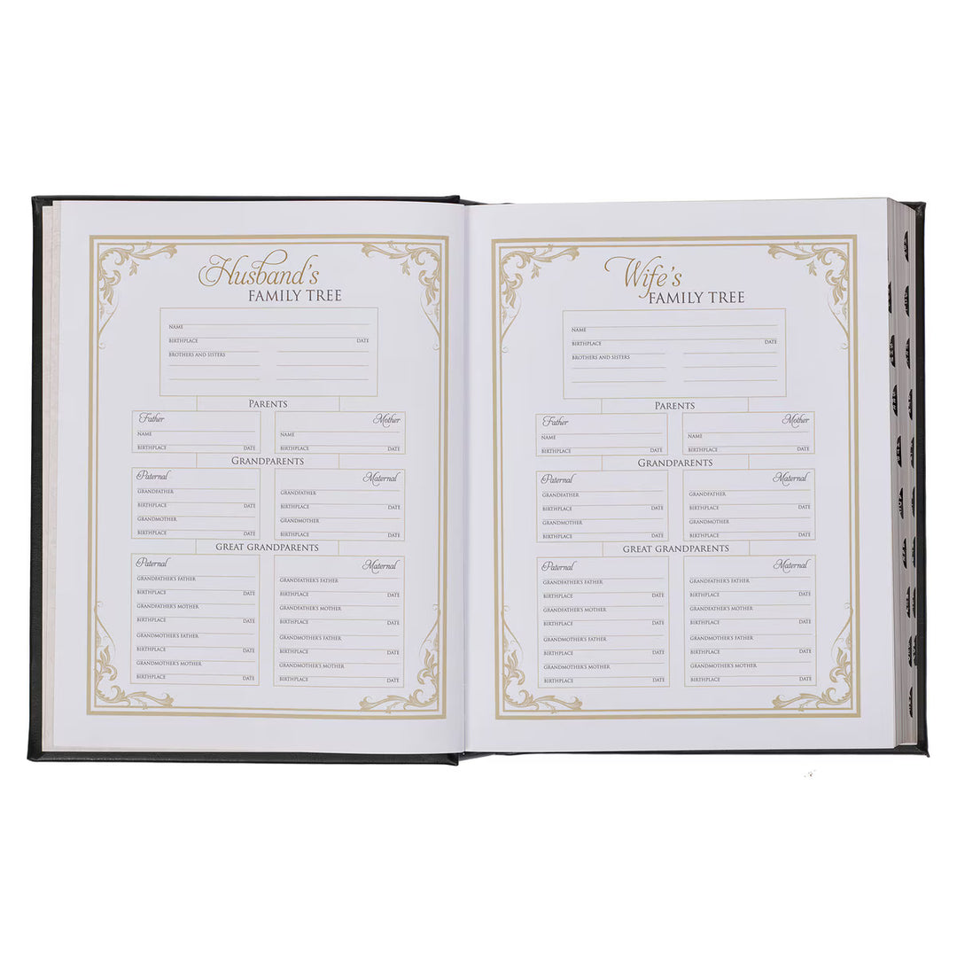 Black Faux Leather Hardcover Family Heritage Bible
