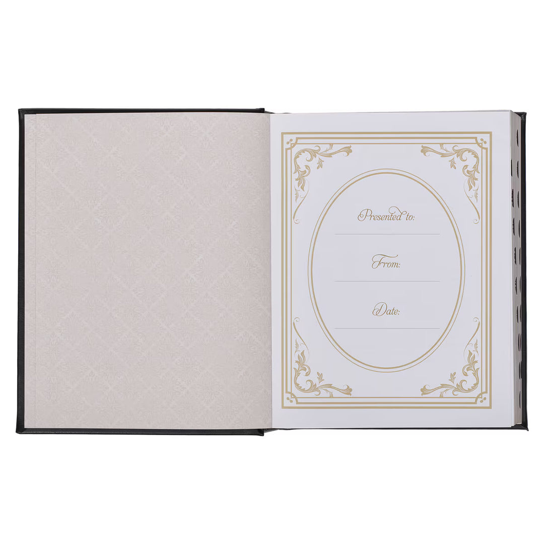 Black Faux Leather Hardcover Family Heritage Bible