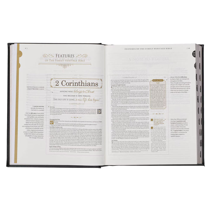 Black Faux Leather Hardcover Family Heritage Bible