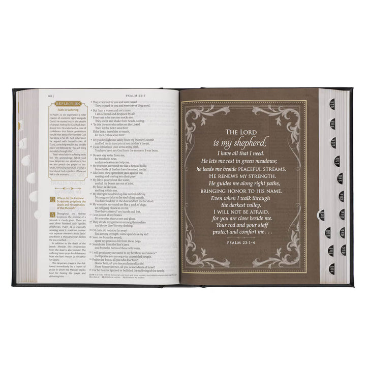Black Faux Leather Hardcover Family Heritage Bible