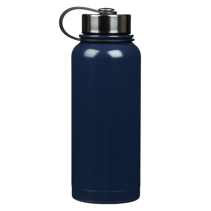 The Desire of Your Heart Navy Blue Stainless Steel Water Bottle - Psalm 20:4