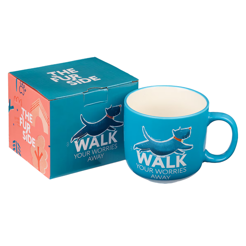 Walk Your Worries Away Blue Ceramic Coffee Mug