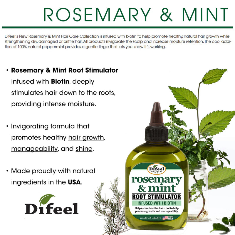 Difeel Rosemary and Mint Premium Hair Oil with Biotin 2.5 oz.