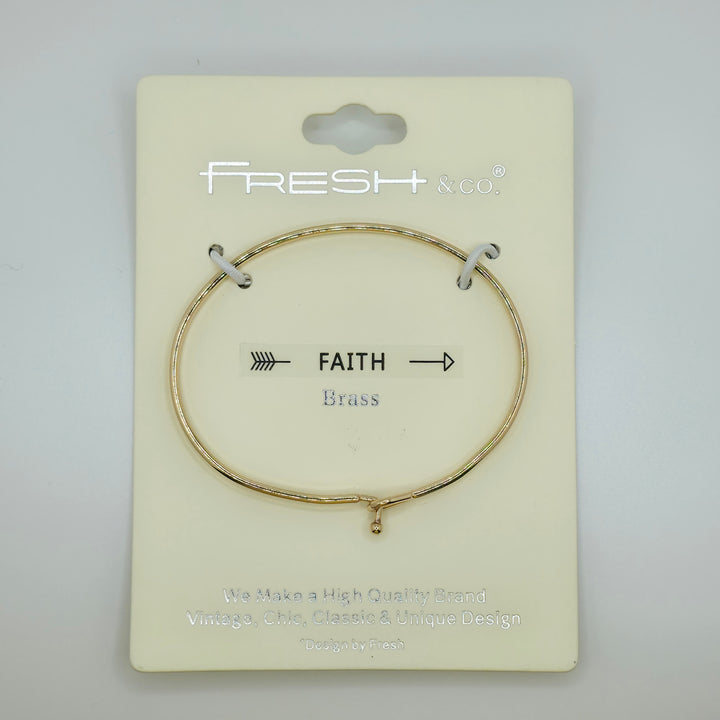 FAITH (Arrow) Inspirational Message Bracelet Positive Message Engraved Thin Bangle - Jewelry