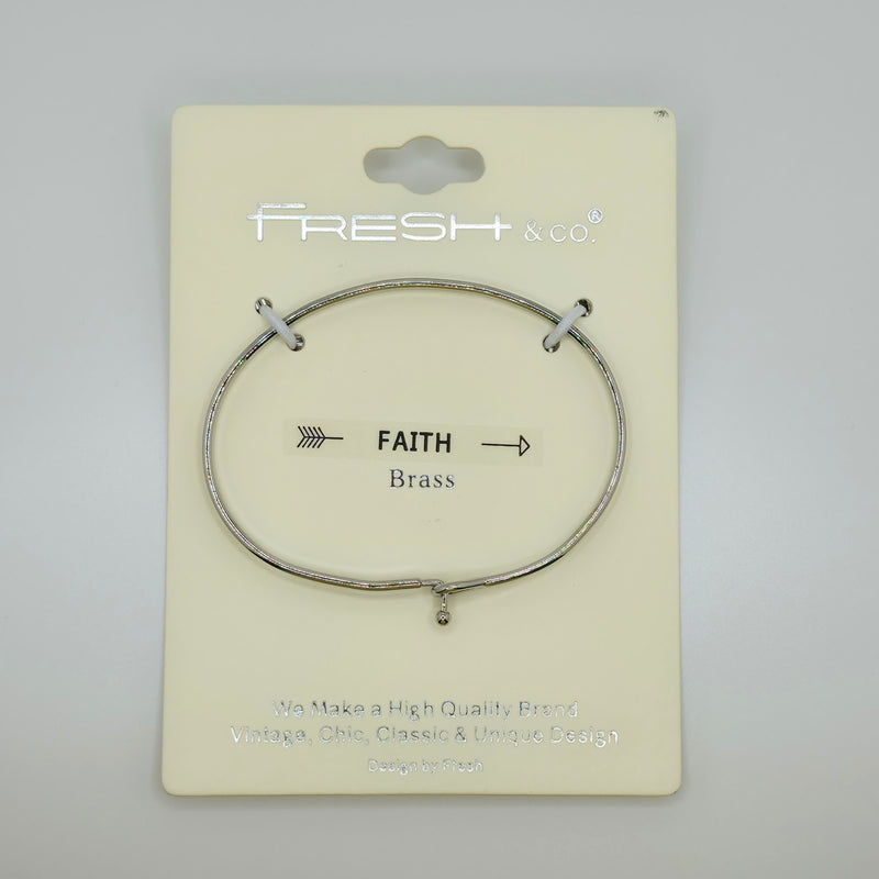 FAITH (Arrow) Inspirational Message Bracelet Positive Message Engraved Thin Bangle - Jewelry