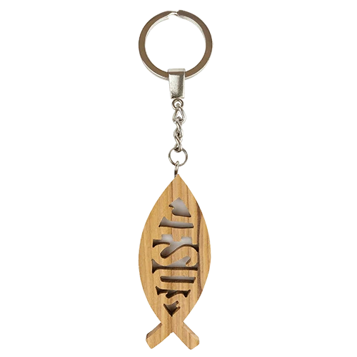 Olive Wood Keychain, Catholic &amp; Christian Religious Gift for Men &amp; Women