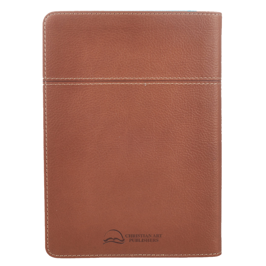 Words of Jesus For Men Saddle Tan Faux Leather Devotional By Riekert Botha - Men&