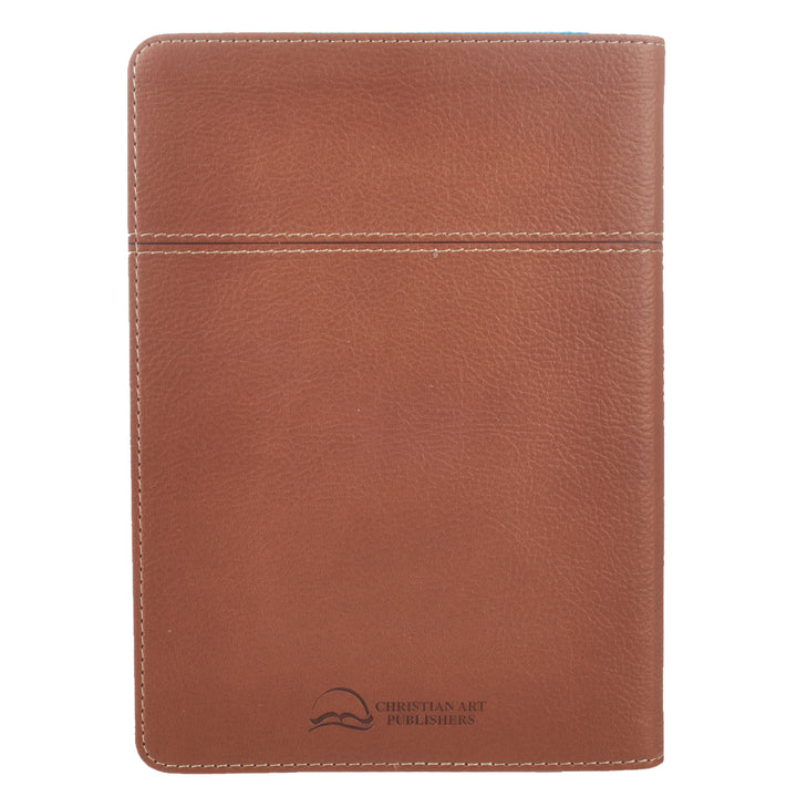 Words of Jesus For Men Saddle Tan Faux Leather Devotional By Riekert Botha - Men&