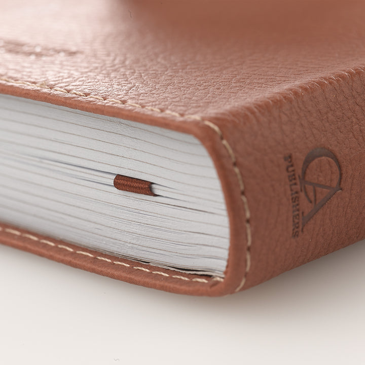 Words of Jesus For Men Saddle Tan Faux Leather Devotional By Riekert Botha - Men&