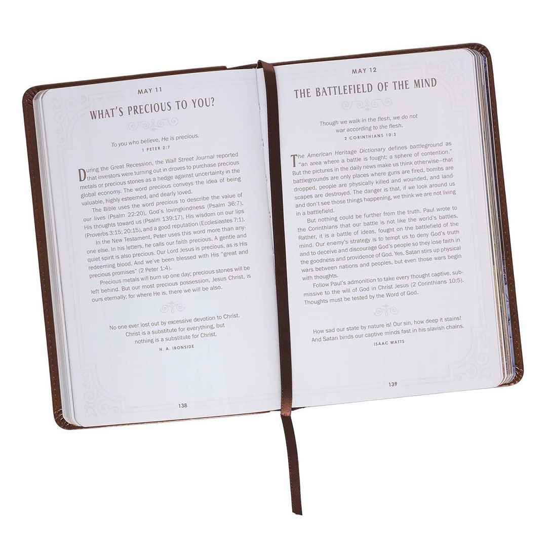 Walking With God Brown Faux Leather Devotional (Compact Size)