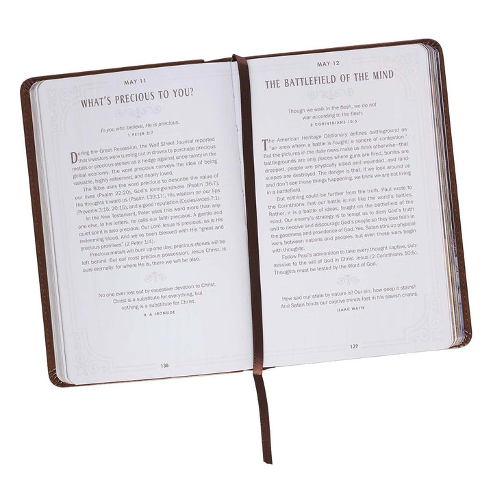 Walking With God Brown Faux Leather Devotional (Compact Size)
