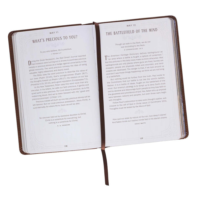 Walking With God Brown Faux Leather Devotional (Compact Size)