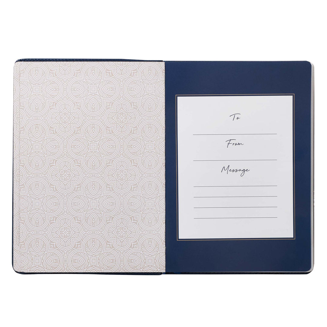 Prayers and Praises From the Word Navy Blue Faux Leather Gift Book - General Gift Book
