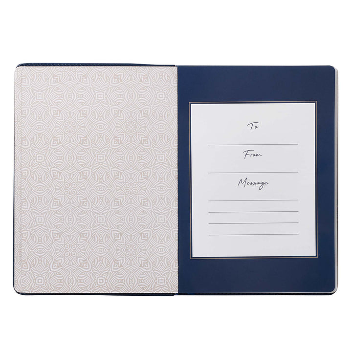 Prayers and Praises From the Word Navy Blue Faux Leather Gift Book - General Gift Book