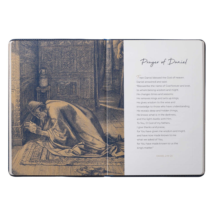 Prayers and Praises From the Word Navy Blue Faux Leather Gift Book - General Gift Book