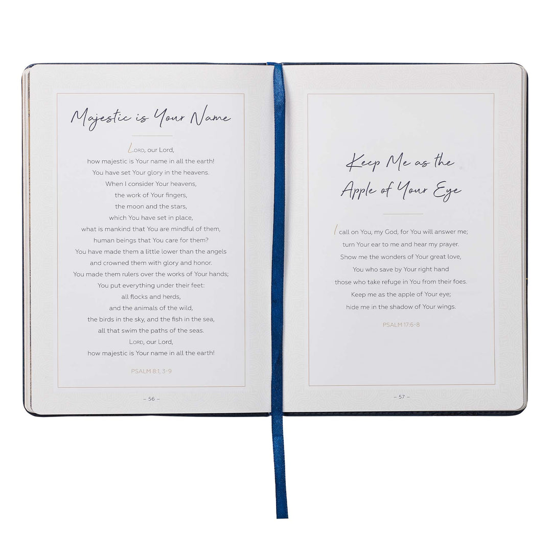 Prayers and Praises From the Word Navy Blue Faux Leather Gift Book - General Gift Book