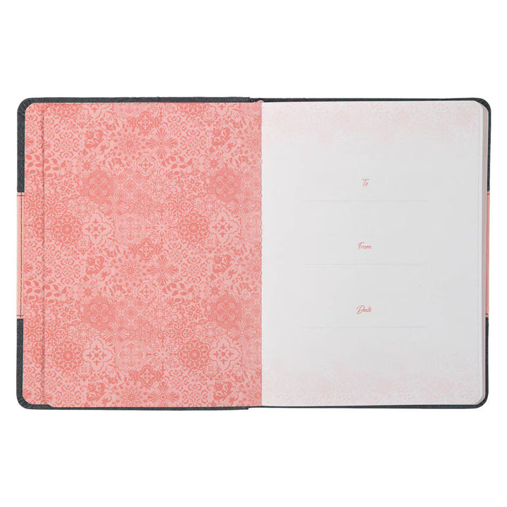 Life Lessons for Moms Gray and Pink Faux Leather Gift Book