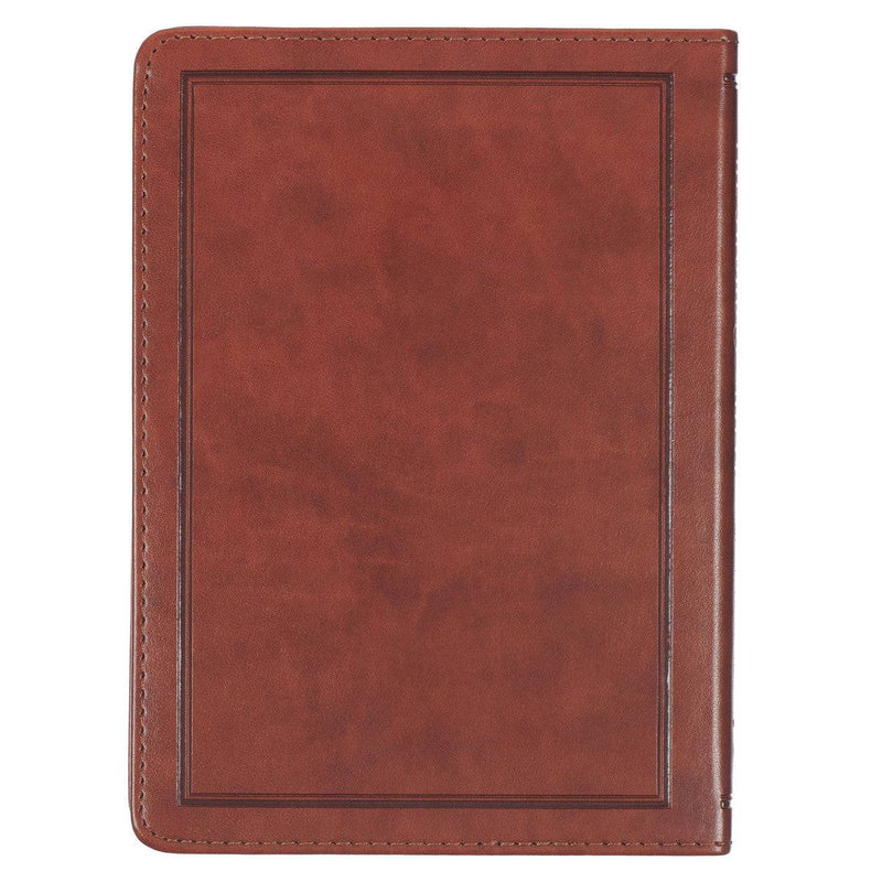 The Sword and Shield Saddle Tan Faux Leather Devotional By Robert Noland - Men&