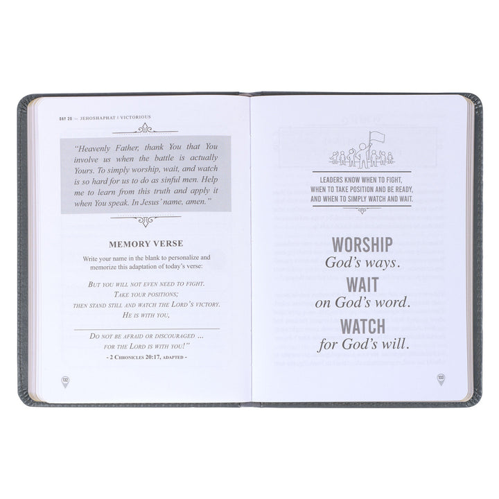 Legacy of Leaders Gray Faux Leather Devotional By Robert Noland