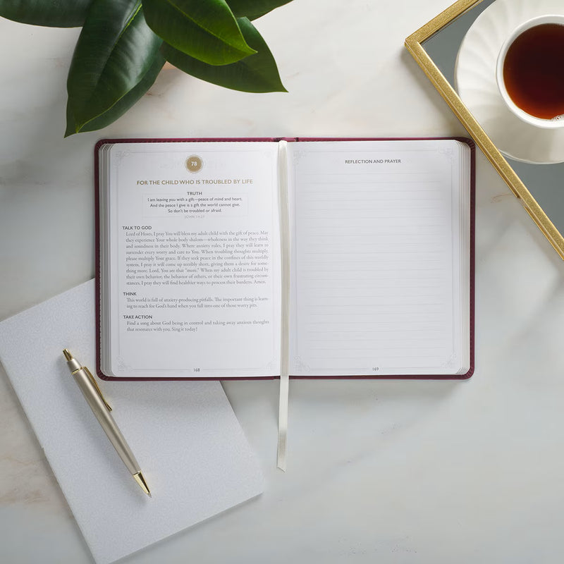 199 Prayers for My Adult Child Plum Faux Leather Prayer and Journaling Guide by Mary DeMuth