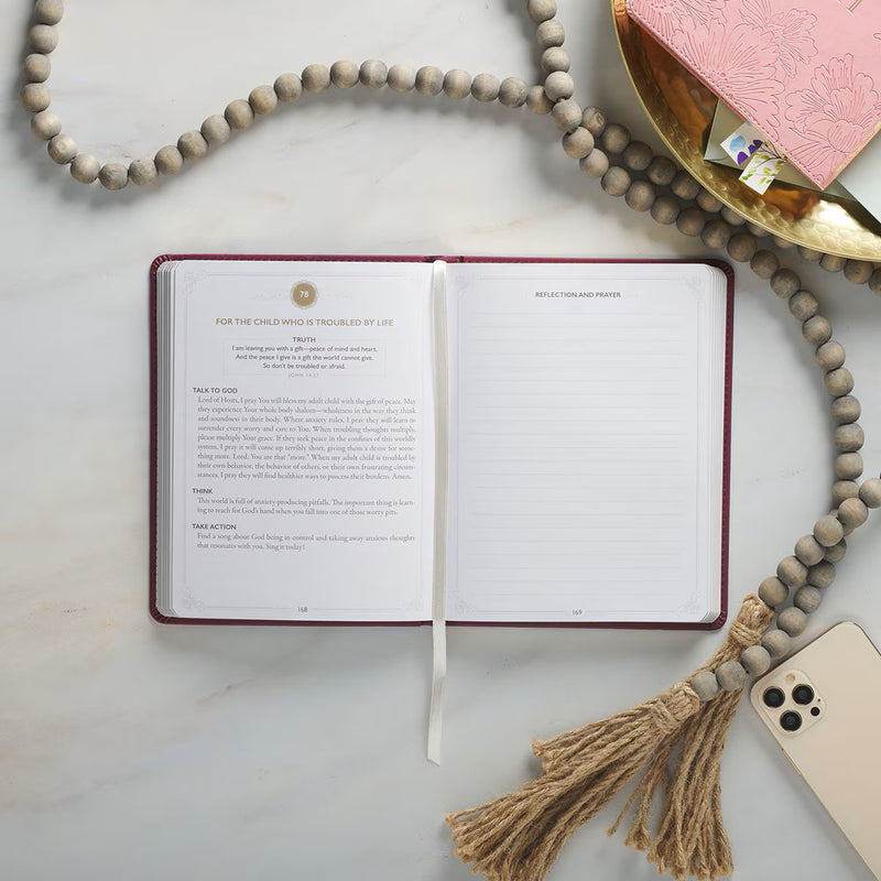 199 Prayers for My Adult Child Plum Faux Leather Prayer and Journaling Guide by Mary DeMuth