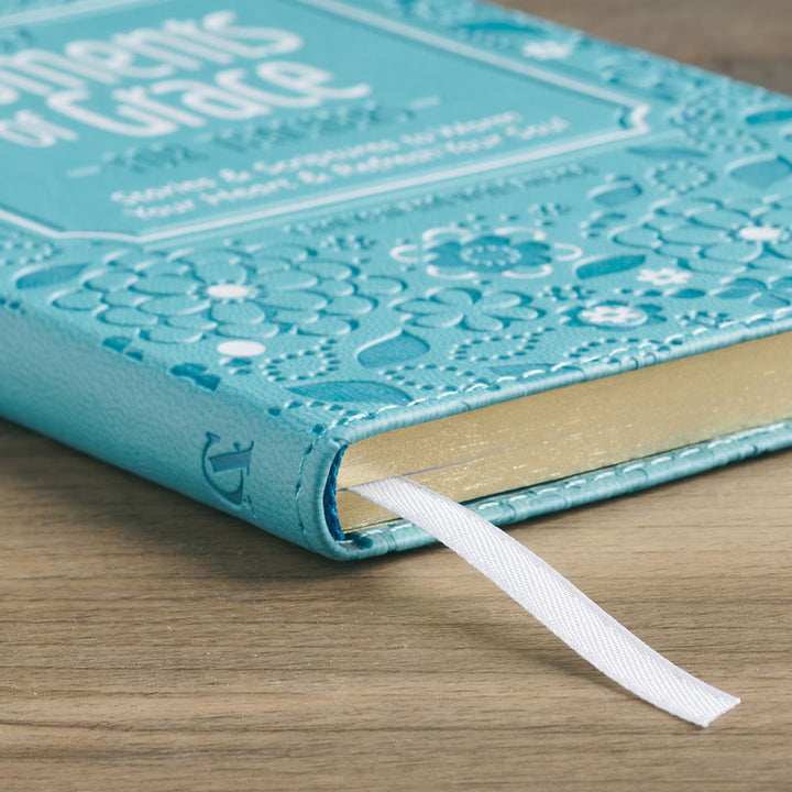 Moments of Grace for Teachers: Stories &amp; Scriptures Blue Faux Leather Gift Book by Carol Kent, Vicki Caruana
