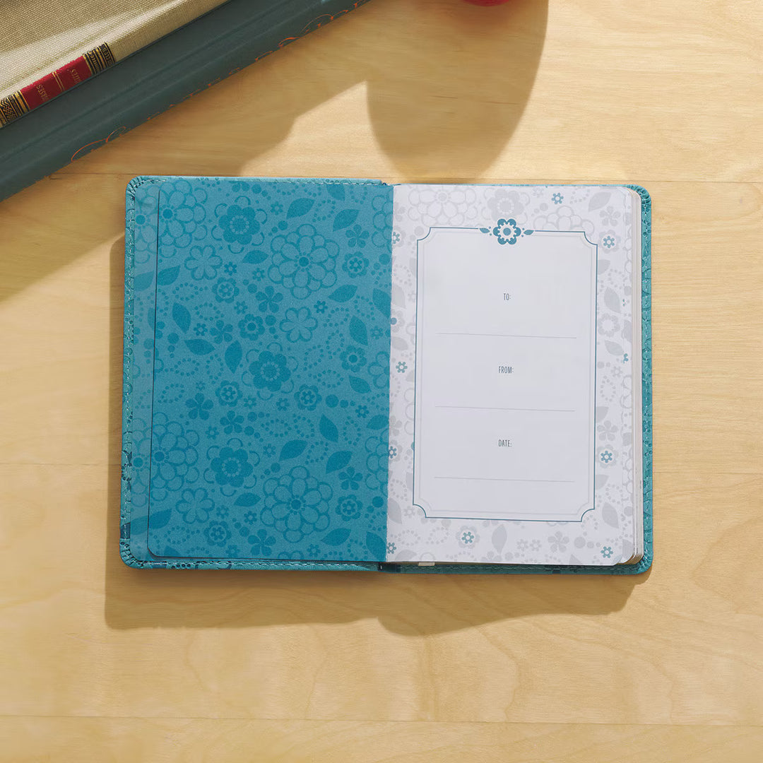 Moments of Grace for Teachers: Stories &amp; Scriptures Blue Faux Leather Gift Book by Carol Kent, Vicki Caruana