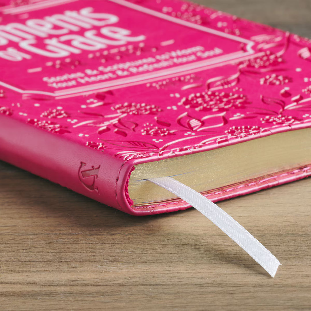 Moments of Grace for Sisters: Stories and Scriptures Pink Faux Leather Gift Book by Carol Kent