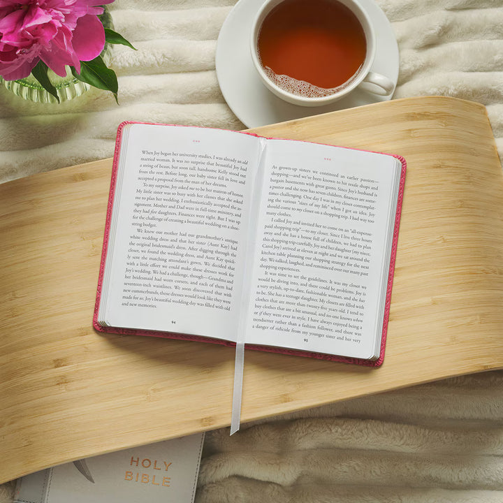 Moments of Grace for Sisters: Stories and Scriptures Pink Faux Leather Gift Book by Carol Kent