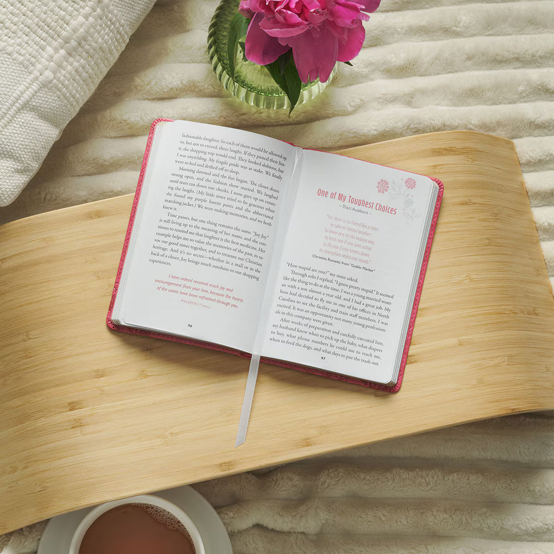 Moments of Grace for Sisters: Stories and Scriptures Pink Faux Leather Gift Book by Carol Kent