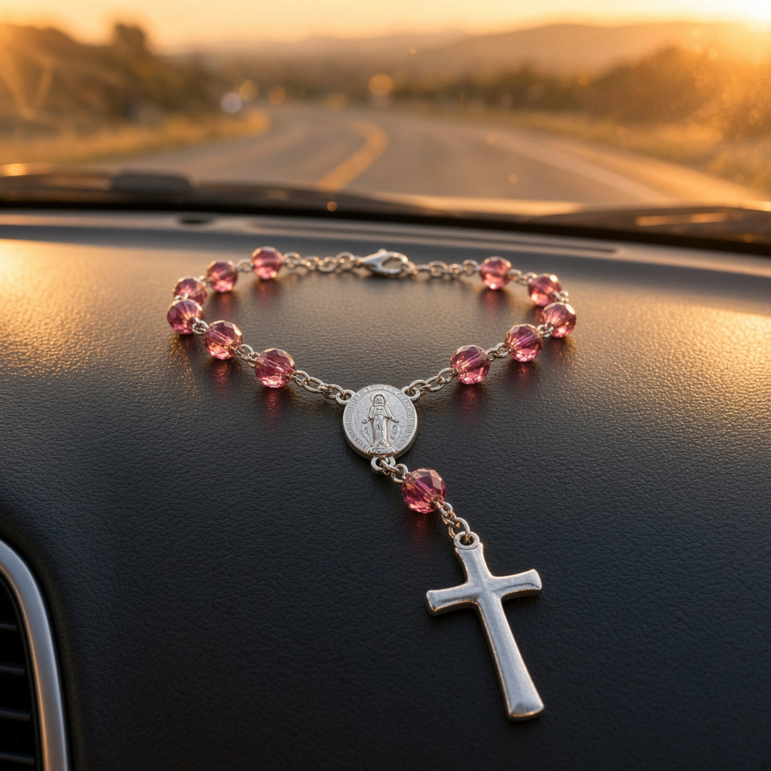 Garnet Bead - Car Rosary