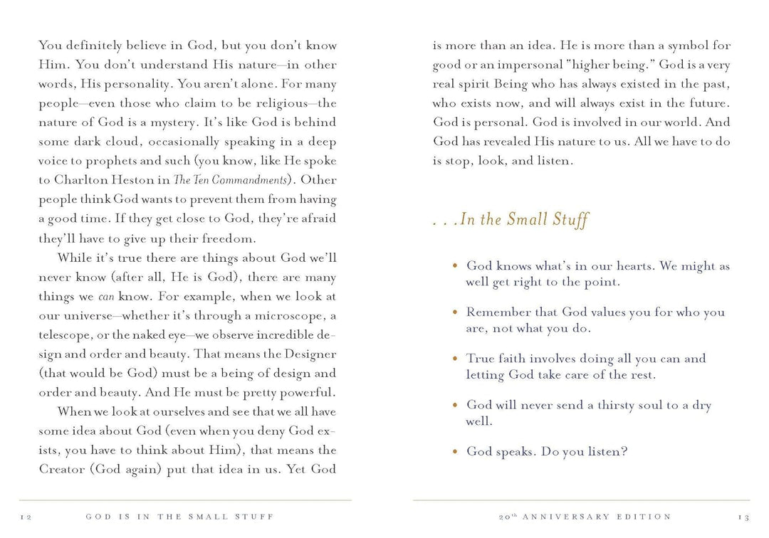 God Is in the Small Stuff 20th Anniversary Edition Hardcover by Bruce Bickel &amp; Stan Jantz