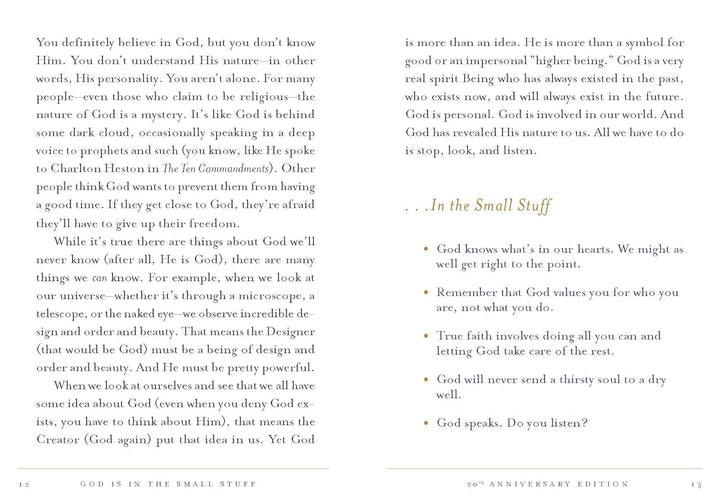 God Is in the Small Stuff 20th Anniversary Edition Hardcover by Bruce Bickel &amp; Stan Jantz