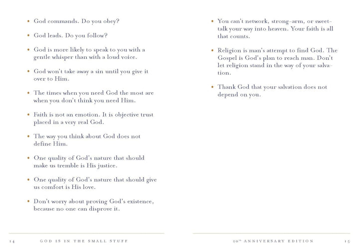 God Is in the Small Stuff 20th Anniversary Edition Hardcover by Bruce Bickel &amp; Stan Jantz