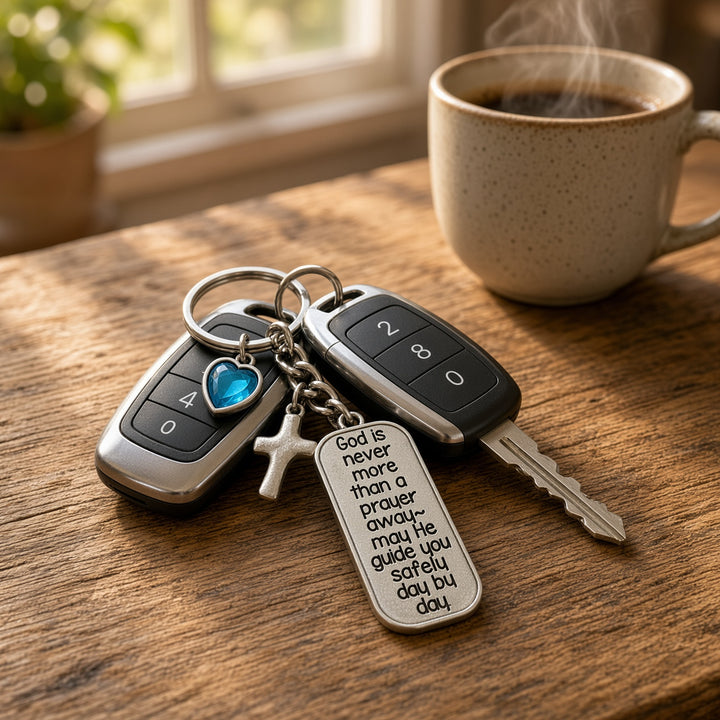 God is never more than a prayer away - Keyring