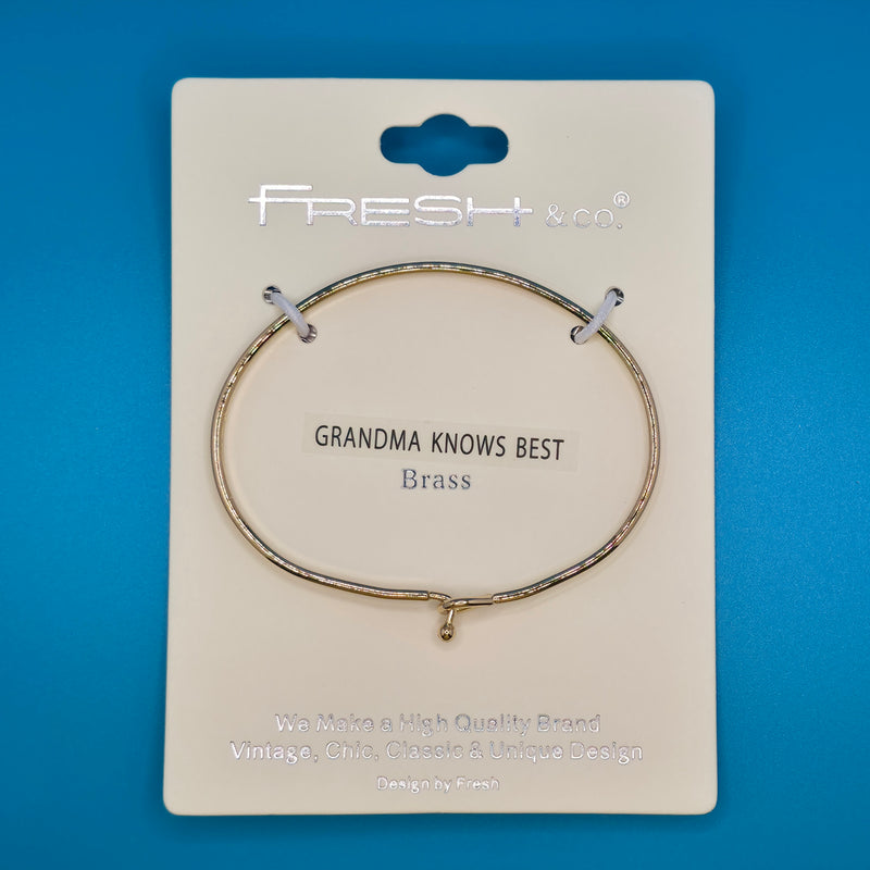 GRANDMA KNOWS BEST Inspirational Message Bracelet Positive Message Engraved Thin Bangle - Jewelry