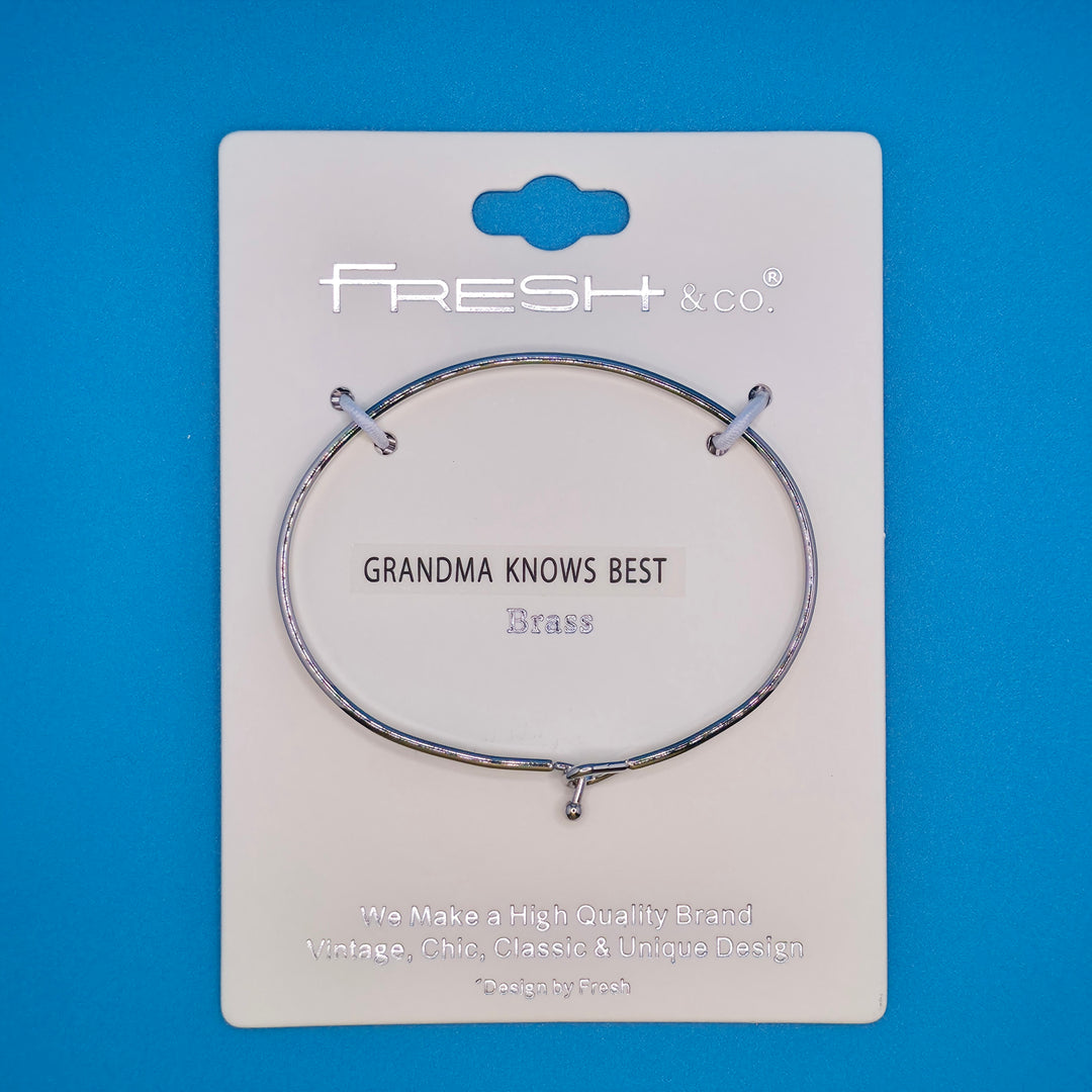 GRANDMA KNOWS BEST Inspirational Message Bracelet Positive Message Engraved Thin Bangle - Jewelry