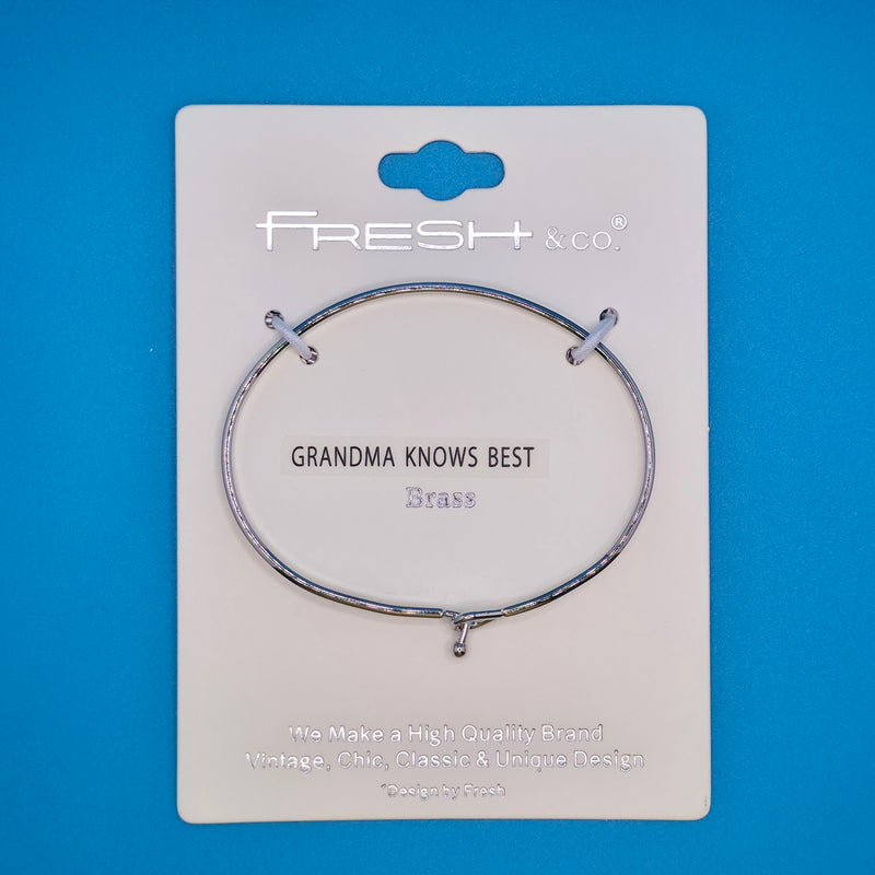 GRANDMA KNOWS BEST Inspirational Message Bracelet Positive Message Engraved Thin Bangle - Jewelry