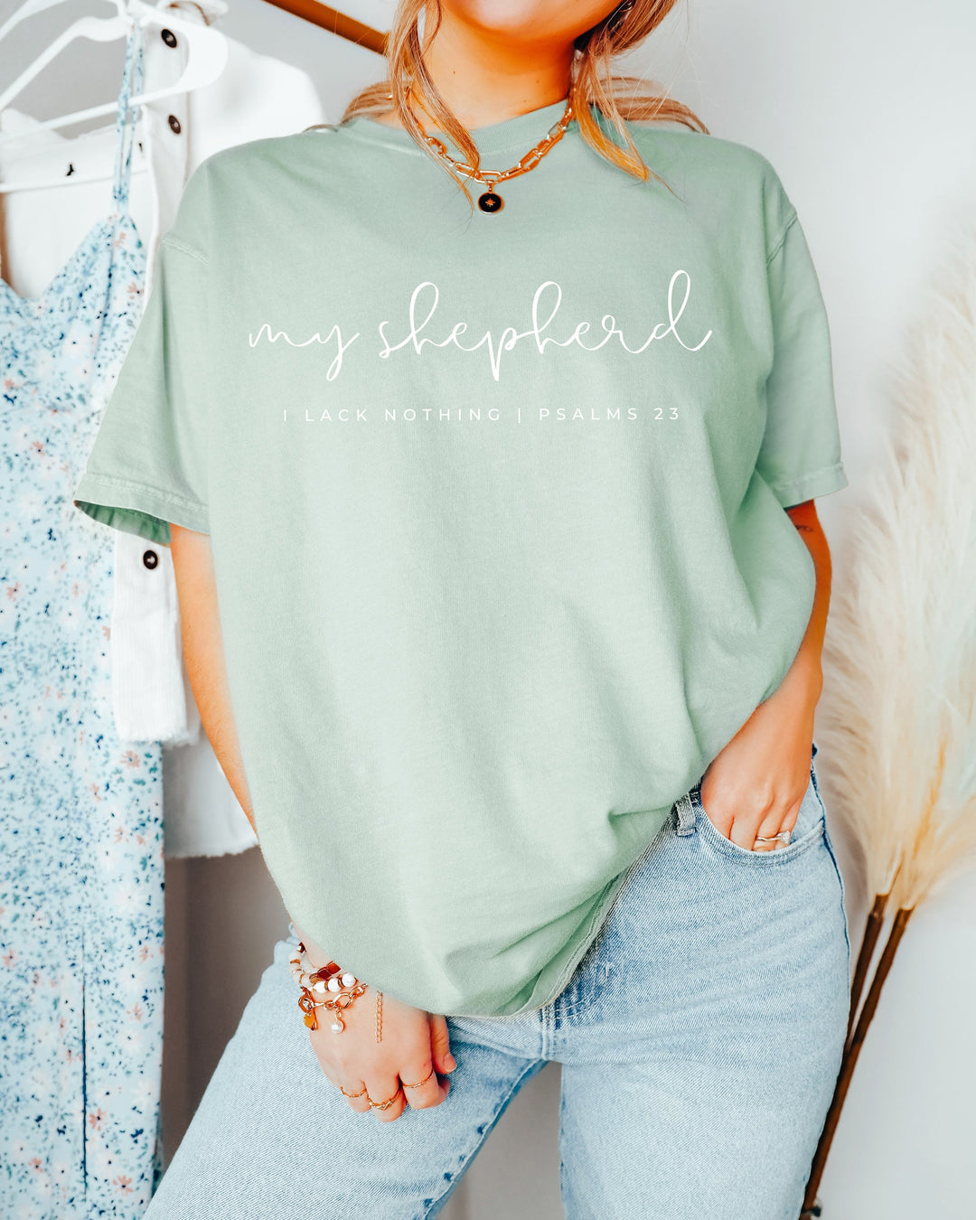 He Is My Shepherd Psalm Christian Comfort Colors T-Shirt, Bible Faith Gift