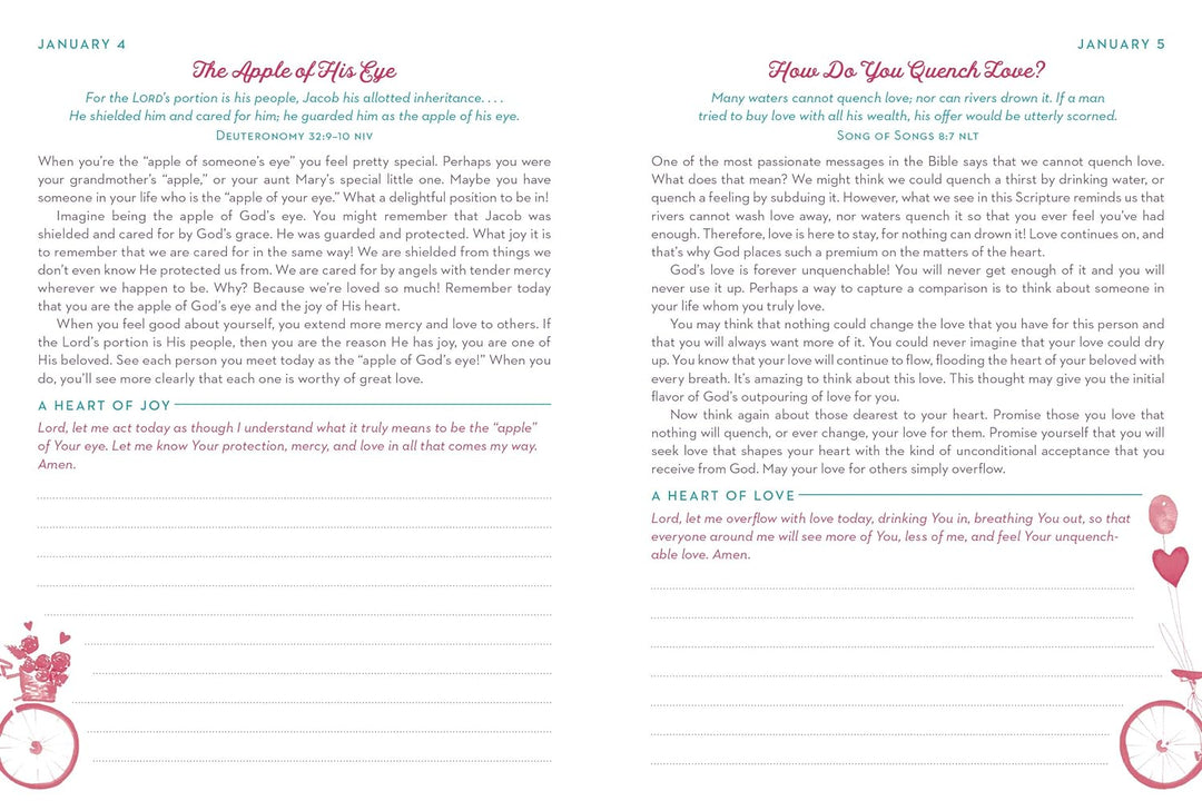 The Heart-Shaped Life Daily Devotional Journal Paperback by Karen Moore