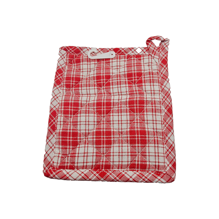 Holiday Collection Christmas Mistle Toe &amp; Candy Cane Towels and Pot Holder Set: Plaid Country Cotton Towels