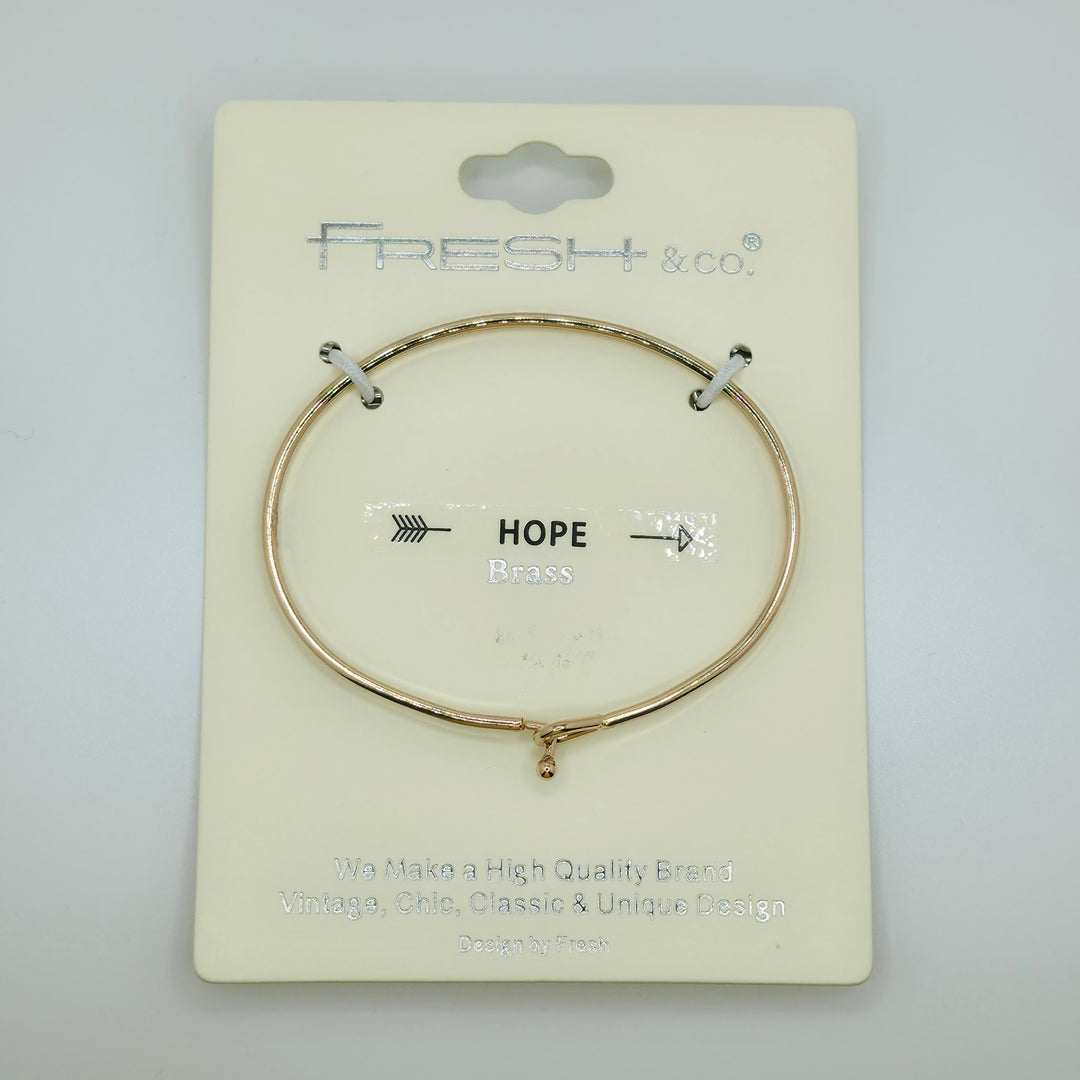 HOPE (Arrow) Inspirational Message Bracelet Positive Message Engraved Thin Bangle - Jewelry